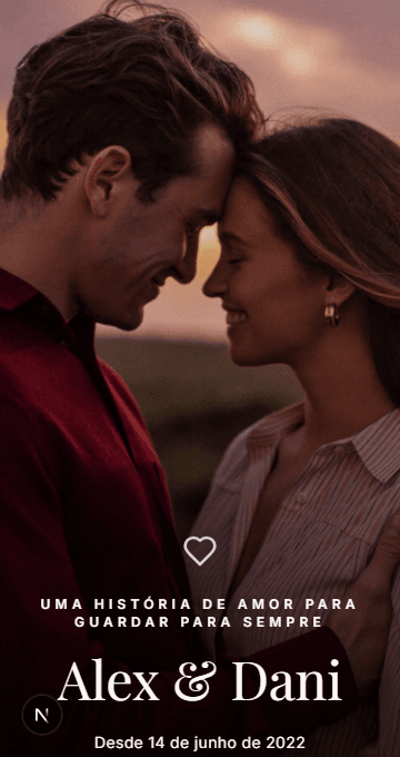 Prévia do modelo Romance Clássico: capa com Alex & Dani.